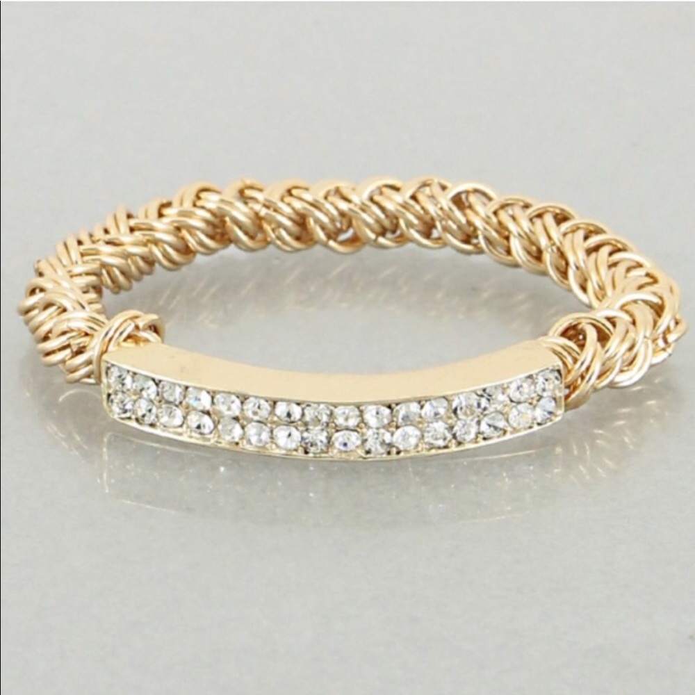 Gold Crystal Bar Bracelet
